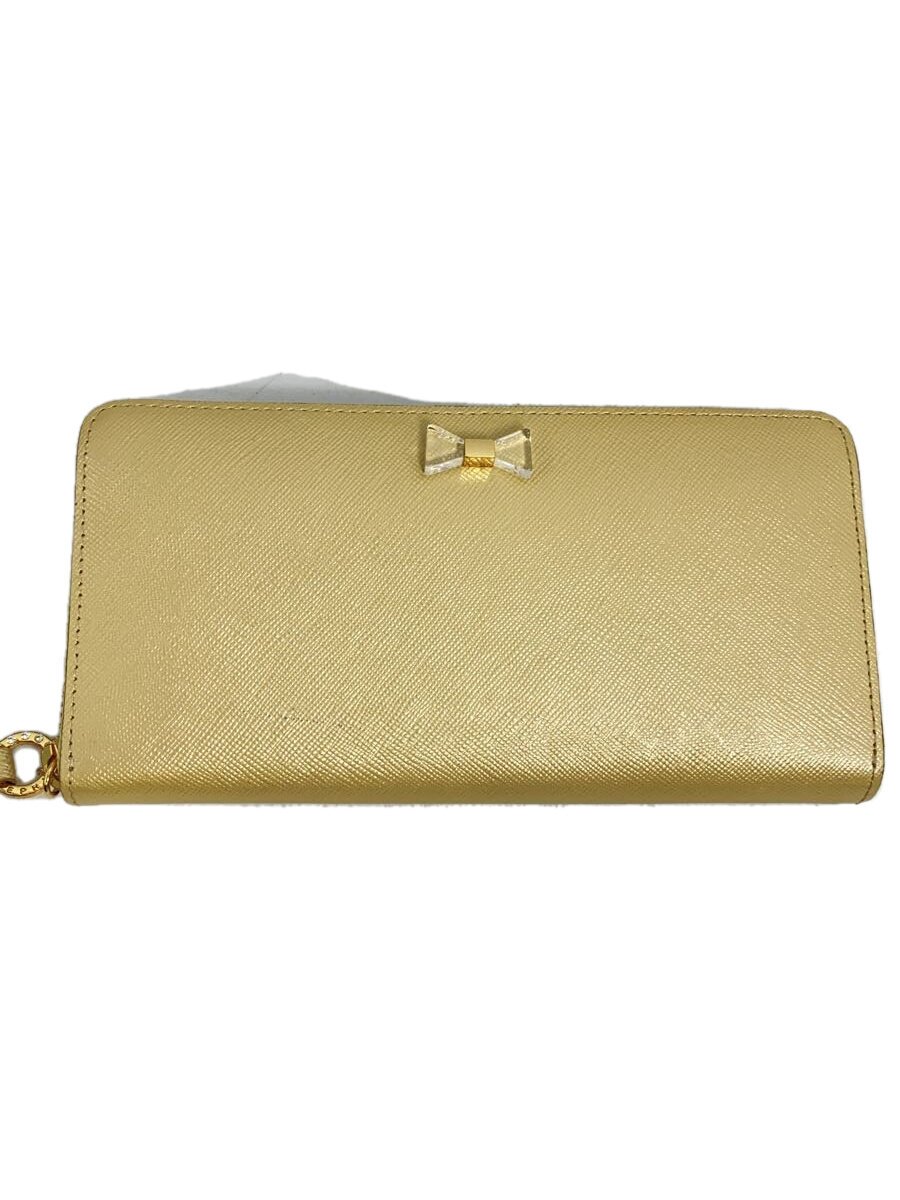 【中古】ANTEPRIMA◆長財布/--/GLD/無地/レディース【服飾雑貨他】