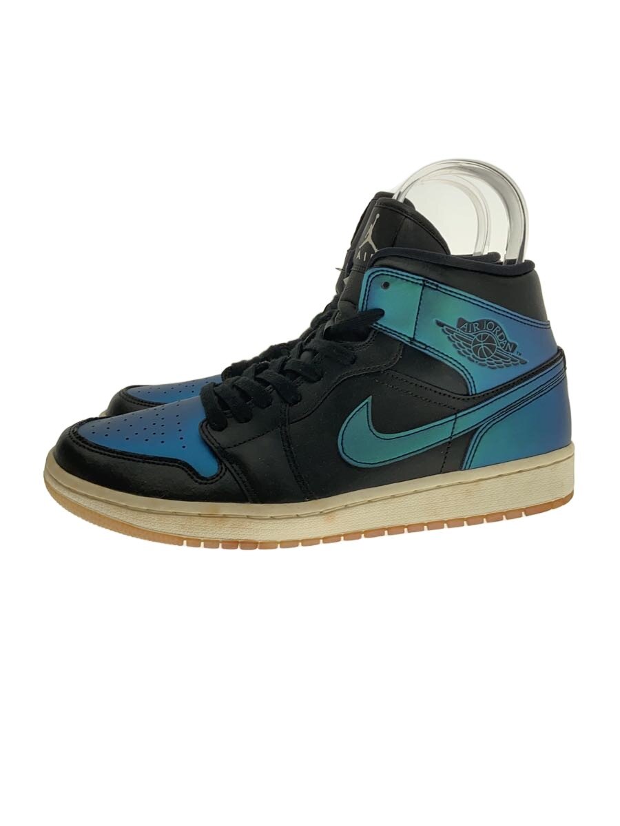 NIKE◆AIR JORDAN 1 MID/エアジョーダンミッド/ブラック/BQ6472-009/27.5cm/BLK