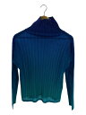 【中古】PLEATS PLEASE ISSEY MIYAKE◆長袖カットソー/グラデーション/ポリエステル/BLU【レディースウェア】