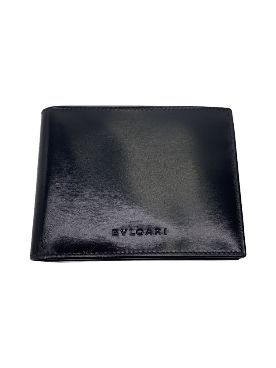 【中古】BVLGARI◆2つ折り財布/レザー/BLK/無地/メンズ//【服飾雑貨他】