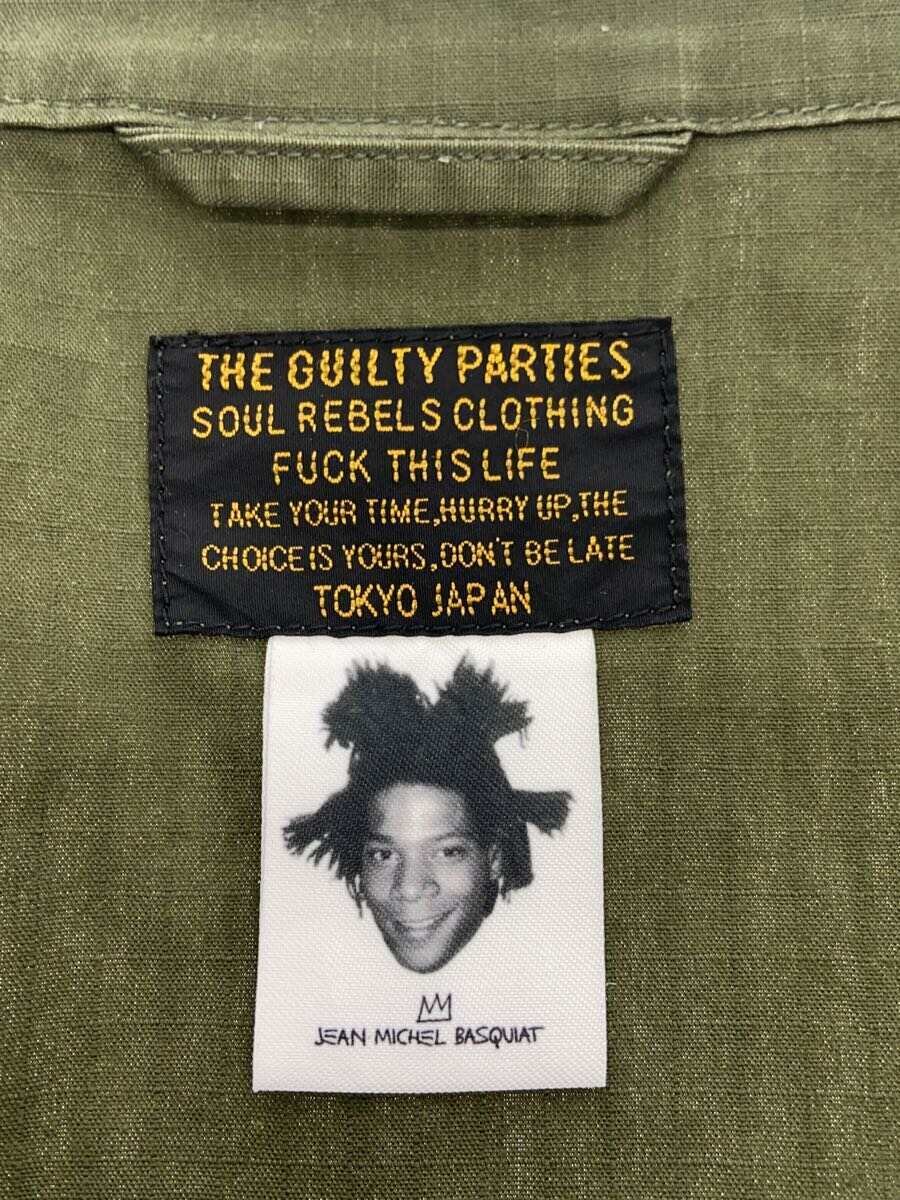 【中古】WACKO MARIA◆長袖シャツ/L/コットン/KHK/プリント/BASQUIAT-WM-ML01【メンズウェア】