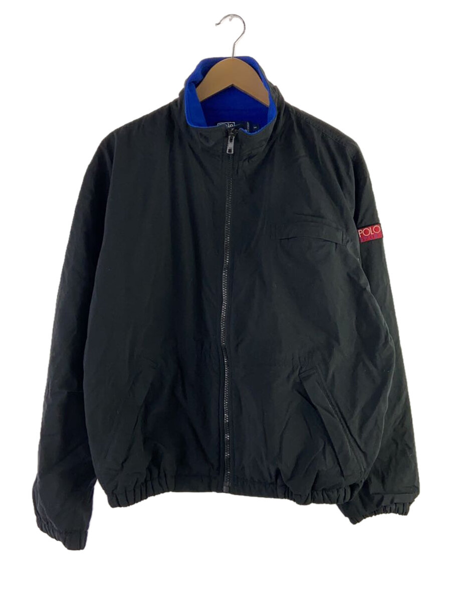 【中古】POLO RALPH LAUREN◆ナイロンジャケット/M/ナイロン/BLK/無地【メンズウェア】
