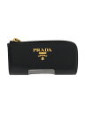 【中古】PRADA◆カードケース/牛革/BLK/無地/メンズ【服飾雑貨他】