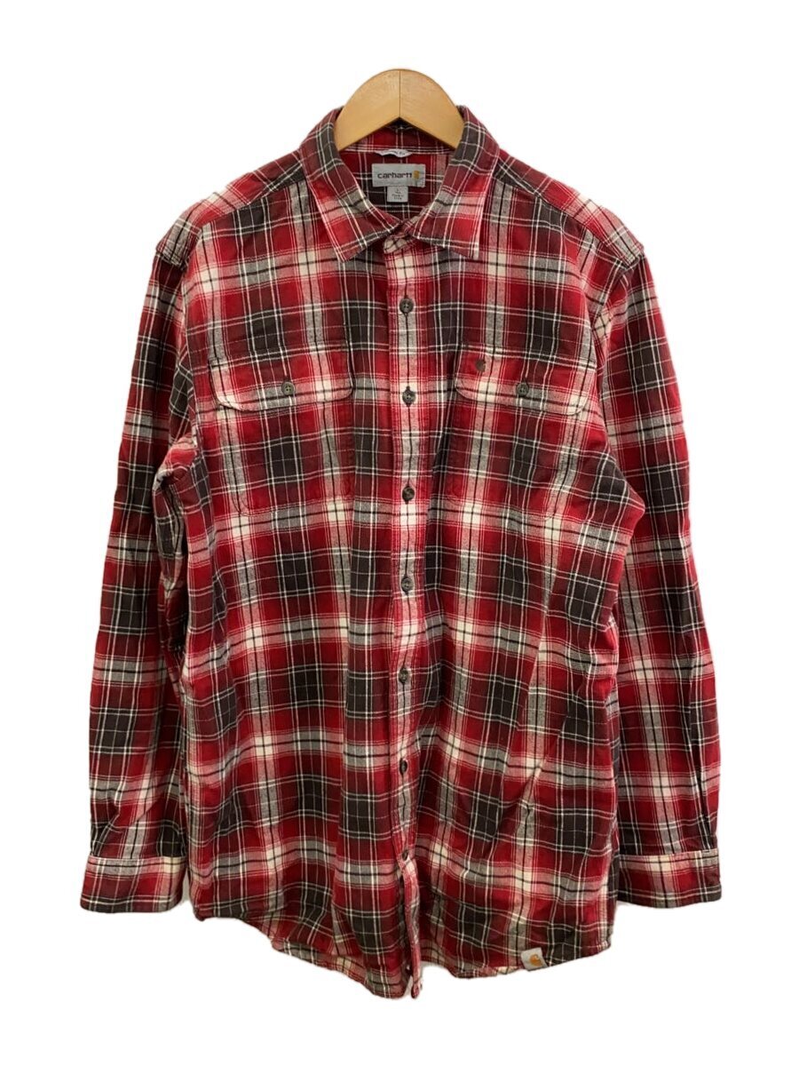 【中古】Carhartt◆長袖シャツ/L/コットン/RED/チェック/101294608【メンズウェア】