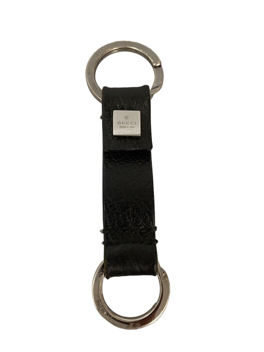【中古】GUCCI◆キーホルダー/レザー/BLK/メンズ【服飾雑貨他】