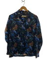 【中古】KIDILL◆長袖シャツ/44/ポリエステル/BLK/総柄/KL337【メンズウェア】