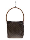 【中古】LOUIS VUITTON◆ルーピングGM_モノグラム・キャンバス_BRW/PVC/BRW/総柄【バッグ】(4)