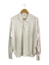 【中古】A.PRESSE◆ool Knit L/S Polo Shirt/ニット(薄手)/4/ウール/CRM/24AAP-03-06K【メンズウェア】