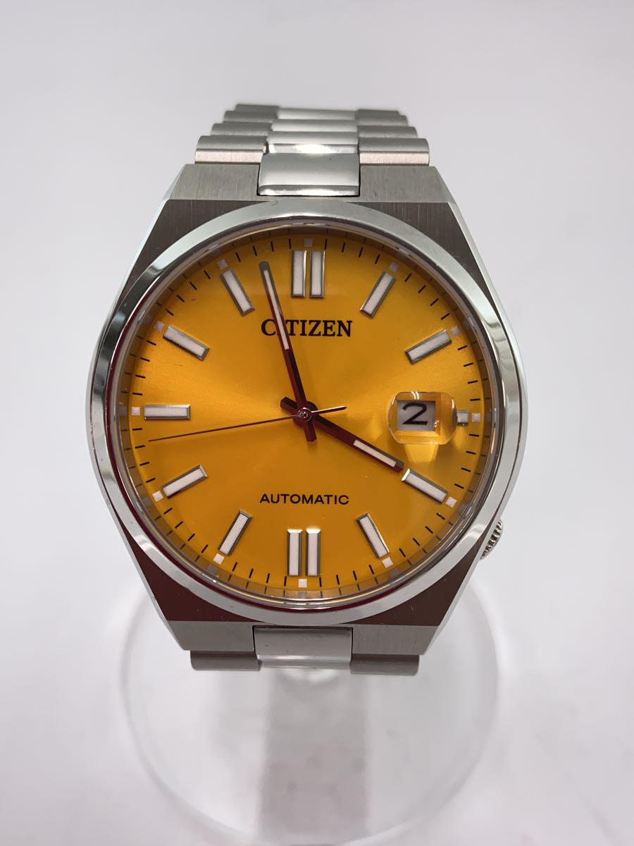 【中古】CITIZEN◆自動巻腕時計/アナログ/ステンレス/YLW/SLV/8210-S126967【服飾雑貨他】