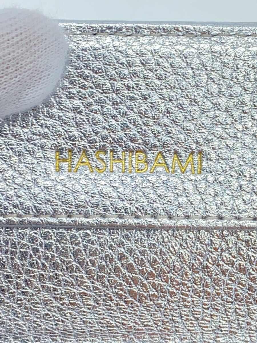 【中古】HASHIBAMI◆3つ折り財布/レザー/SLV/無地/レディース【服飾雑貨他】