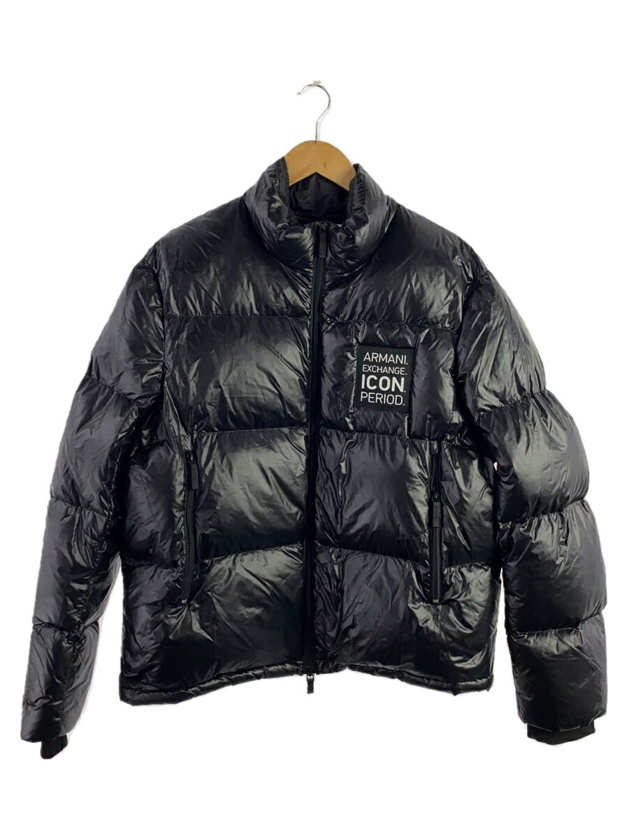 【中古】ARMANI EXCHANGE◆ダウンジャケット/L/ナイロン/BLK/無地/8NZBP2 ZNYNZ【メンズウェア】