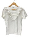 【中古】MIU MIU◆フリルカットソー/Tシャツ/M/コットン/WHT【レディースウェア】