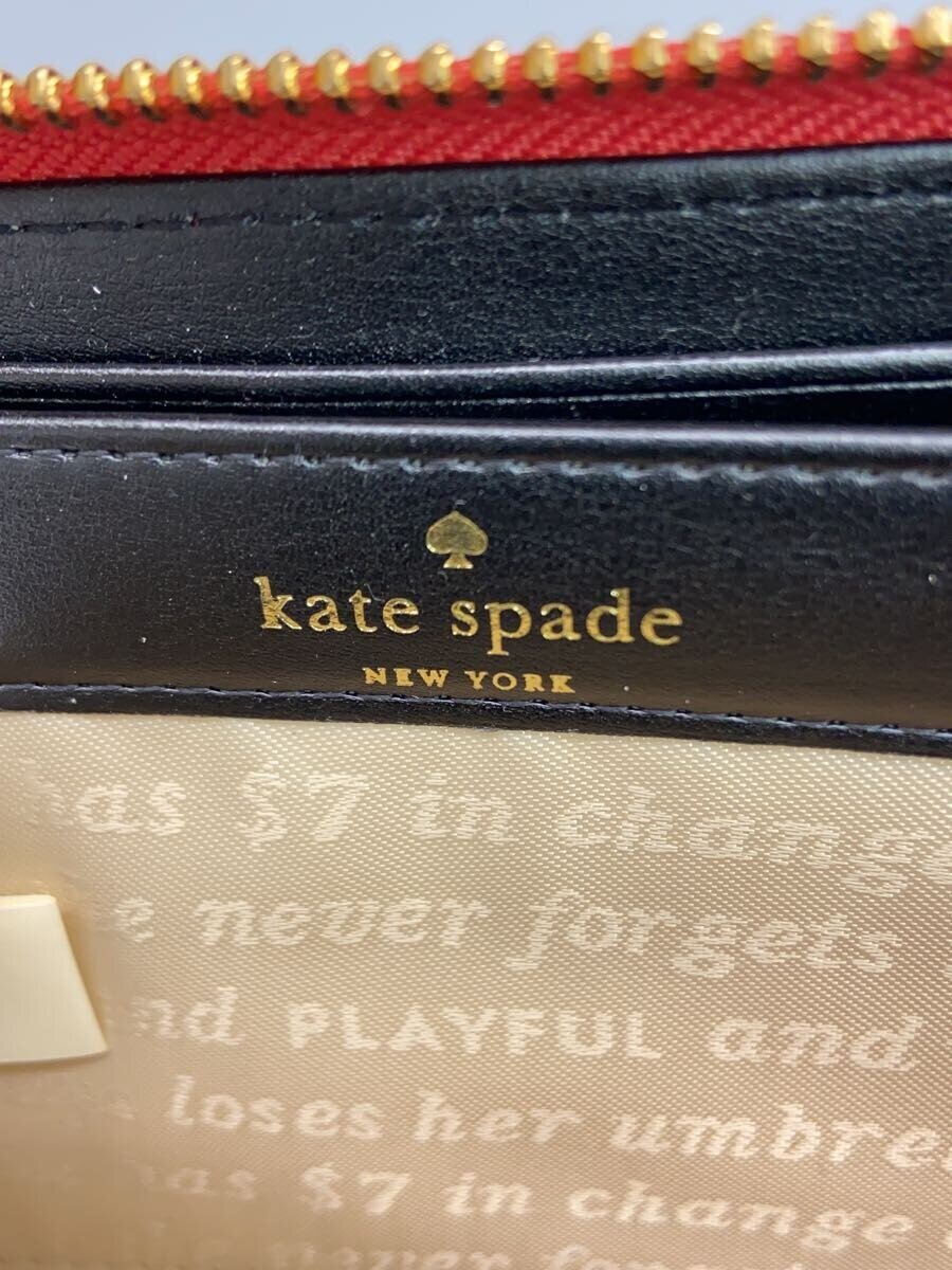 【中古】kate spade new york◆長財布/PVC/RED/メンズ【服飾雑貨他】