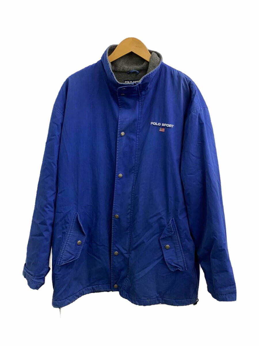 【中古】POLO SPORT◆90s/ナイロンジャケット/ブルゾン/L/コットン/ブルー【メンズウェア】
