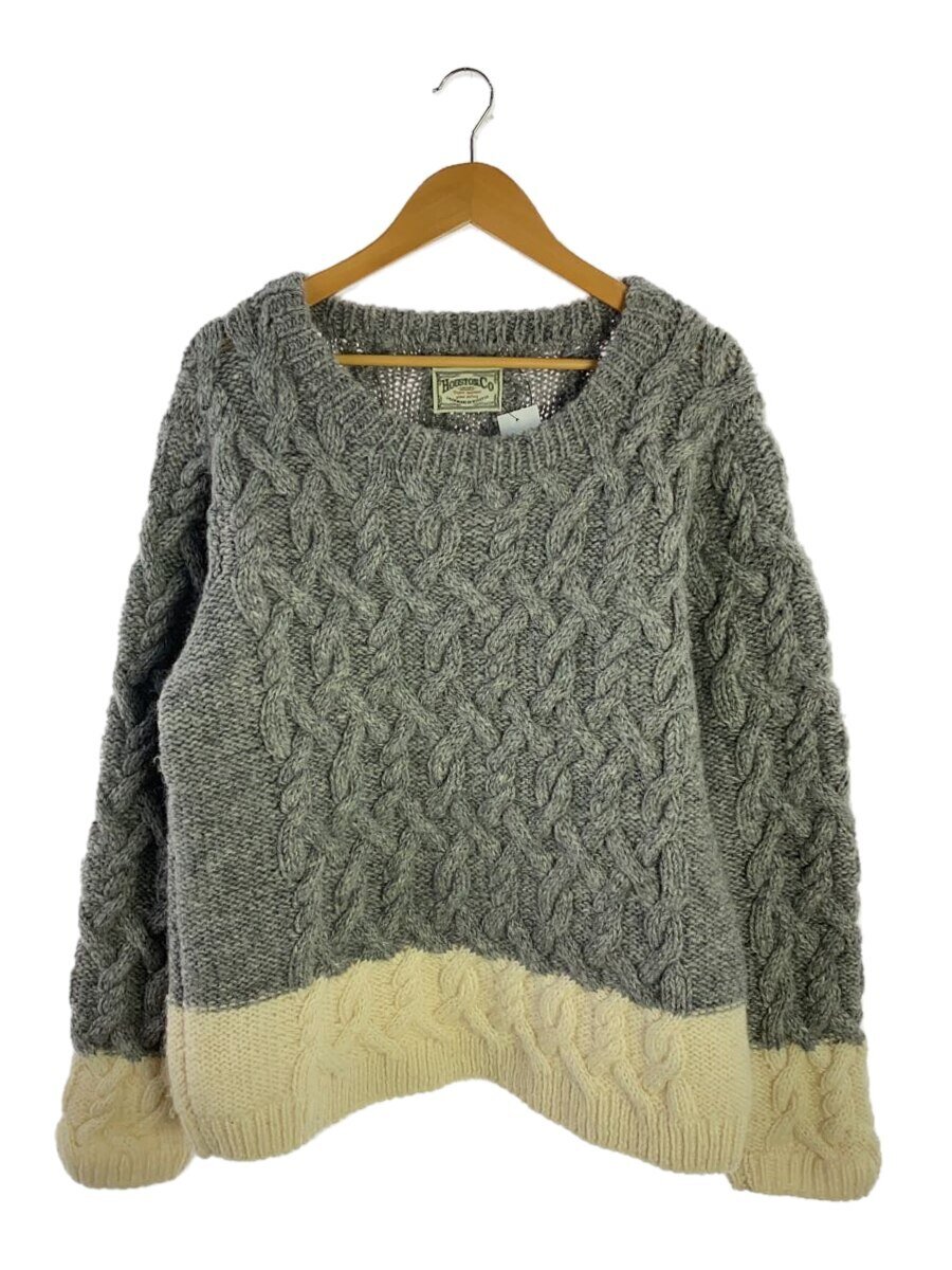 【中古】HOUSTON◆セーター(厚手)/--/ウール/GRY/21264//【メンズウェア】