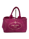【中古】PRADA◆トートバッグ/キャンバス/PNK/汚れ、黒ズミ有/BN2439【バッグ】