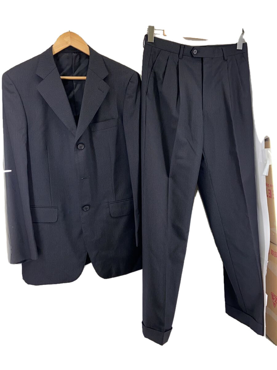 【中古】Paul Smith◆セットアップ/L/ウール/BLK/ストライプ/PL-KY-54600【メンズウェア】