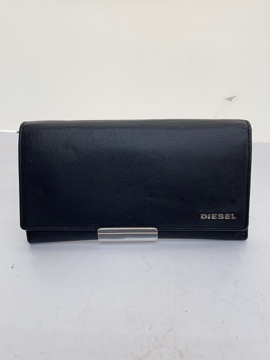 【中古】DIESEL◆長財布/レザー/BLK/メ