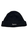 【中古】Supreme◆ニットキャップ/アクリル/ブラック/無地/メンズ/使用感有/毛羽立ち有【服飾雑貨他】