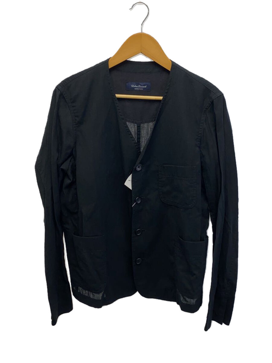 【中古】URBAN RESEARCH◆ウール混ノーカラージャケット/40/ポリエステル/BLK/WH52-17M002【メンズウェア】
