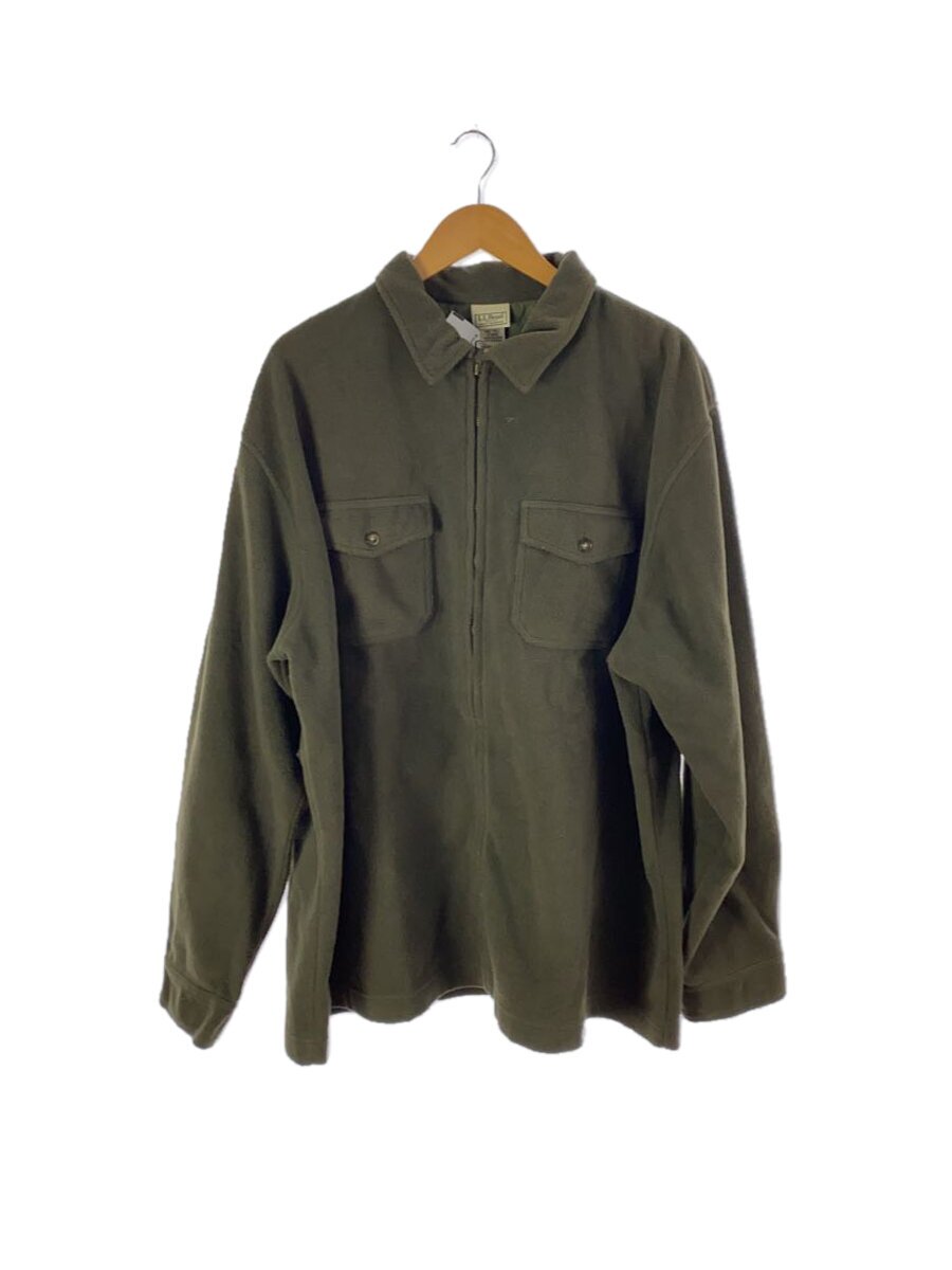 【中古】L.L.Bean◆フリースジャケット/2L/ポリエステル/KHK/無地//【メンズウェア】