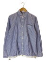 【中古】sacai◆Cotton Shirt ドローコード/長袖シャツ/1/コットン/ブルー/ストライプ/SCM-049//【メンズウェア】