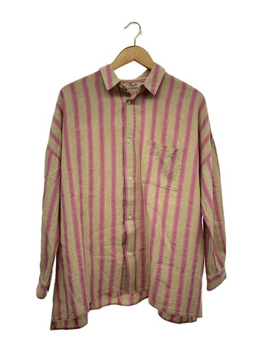 【中古】ichi◆Antiquites/リネンコットンストライプシャツ/PNK【レディースウェア】 【中古】ichi◆Antiquites/リネンコットンストライプシャツ/PNK【レディースウェア】