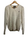 【中古】POLO RALPH LAUREN◆ニット・セーター(薄手)/M/シルク/CRM【メンズウェア】