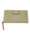 【中古】kate spade new york◆長財布/レザー/CRM/無地/レディース/WLRU1153【服飾雑貨他】