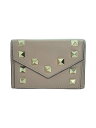 【中古】VALENTINO◆3つ折り財布/--/BEG/レディース/ロックスタッズコンパクトウォレット【服飾雑貨他】(4)