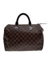 【中古】LOUIS VUITTON◆1)スピーディ30_ダミエ・エベヌ_BRW/PVC/BRW【バッグ】