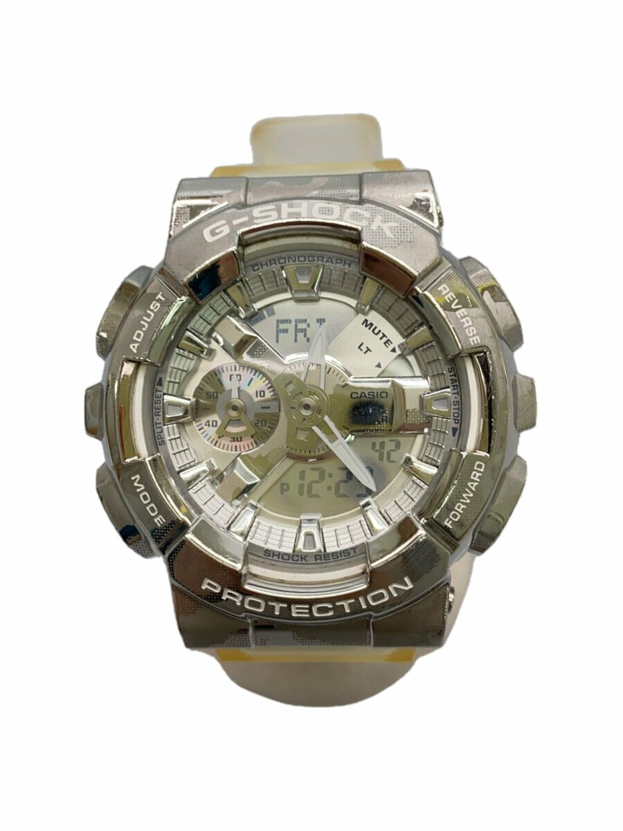 【中古】CASIO◆クォーツ腕時計_G-SHOCK/デジアナ/ラバー/SLV/CLR【服飾雑貨他】