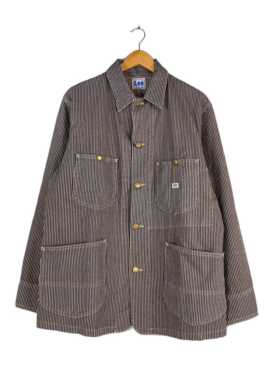 【中古】Lee◆カバーオール/M/コットン/ブルー/ストライプ/LT0659【メンズウェア】