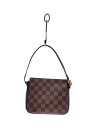 【中古】LOUIS VUITTON◆トゥールス・メイクアップ_ダミエ・エベヌ_BRW/ポーチ/PVC/BRW/総柄/N51982//【バッグ】
