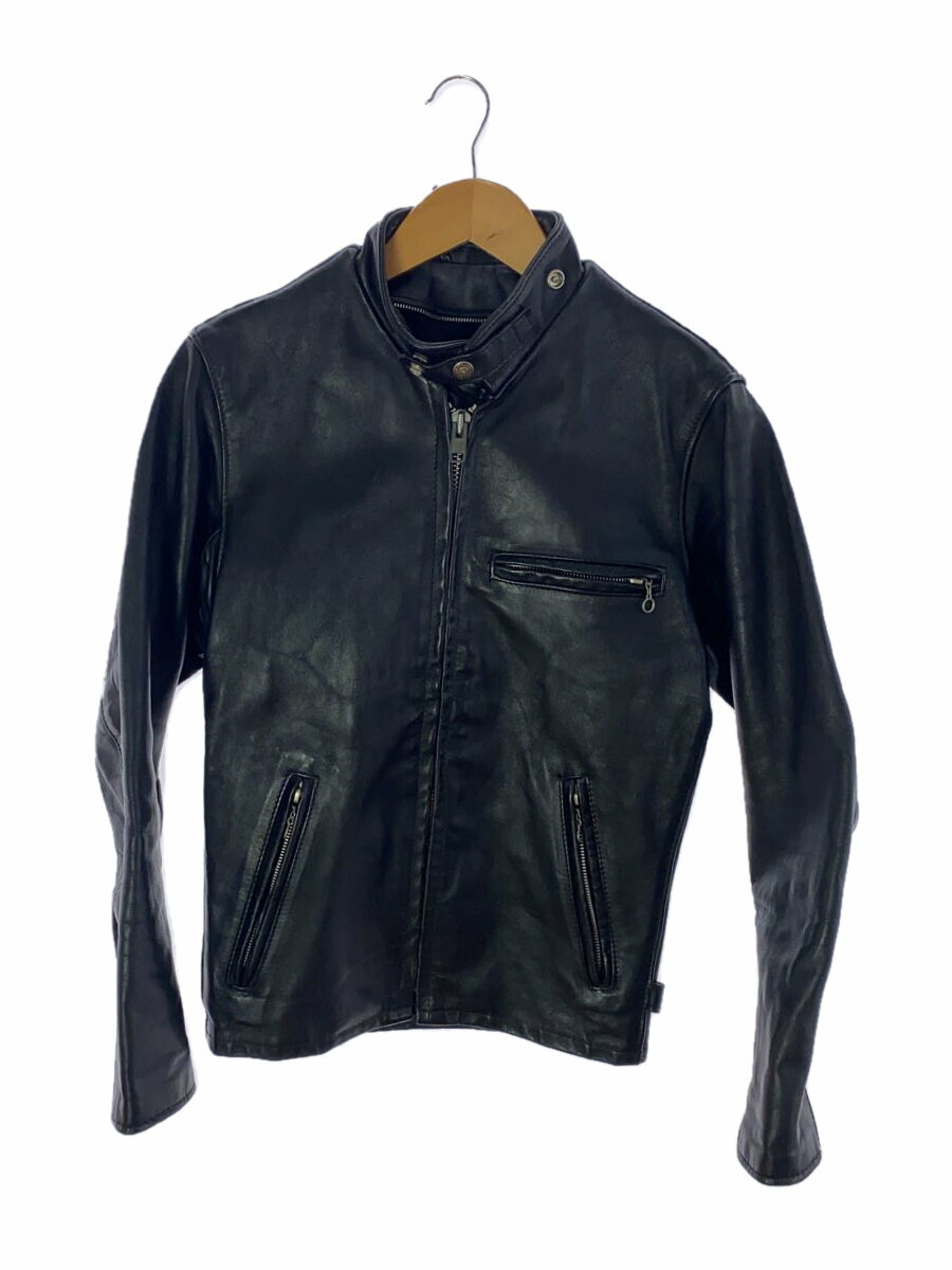 【中古】Schott◆シングルライダースジャケット/--/レザー/BLK【メンズウェア】