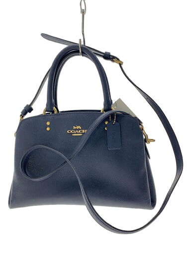 【中古】COACH◆ミニリリー・キャリーオール_ブラック/レザー/NVY/無地【バッグ】 【中古】COACH◆ミニリリー・キャリーオール_ブラック/レザー/NVY/無地【バッグ】