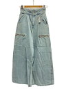 【中古】dazzlin◆パールジップデニムパンツ/ワイドパンツ/M/デニム/022422400101-01【レディースウェア】