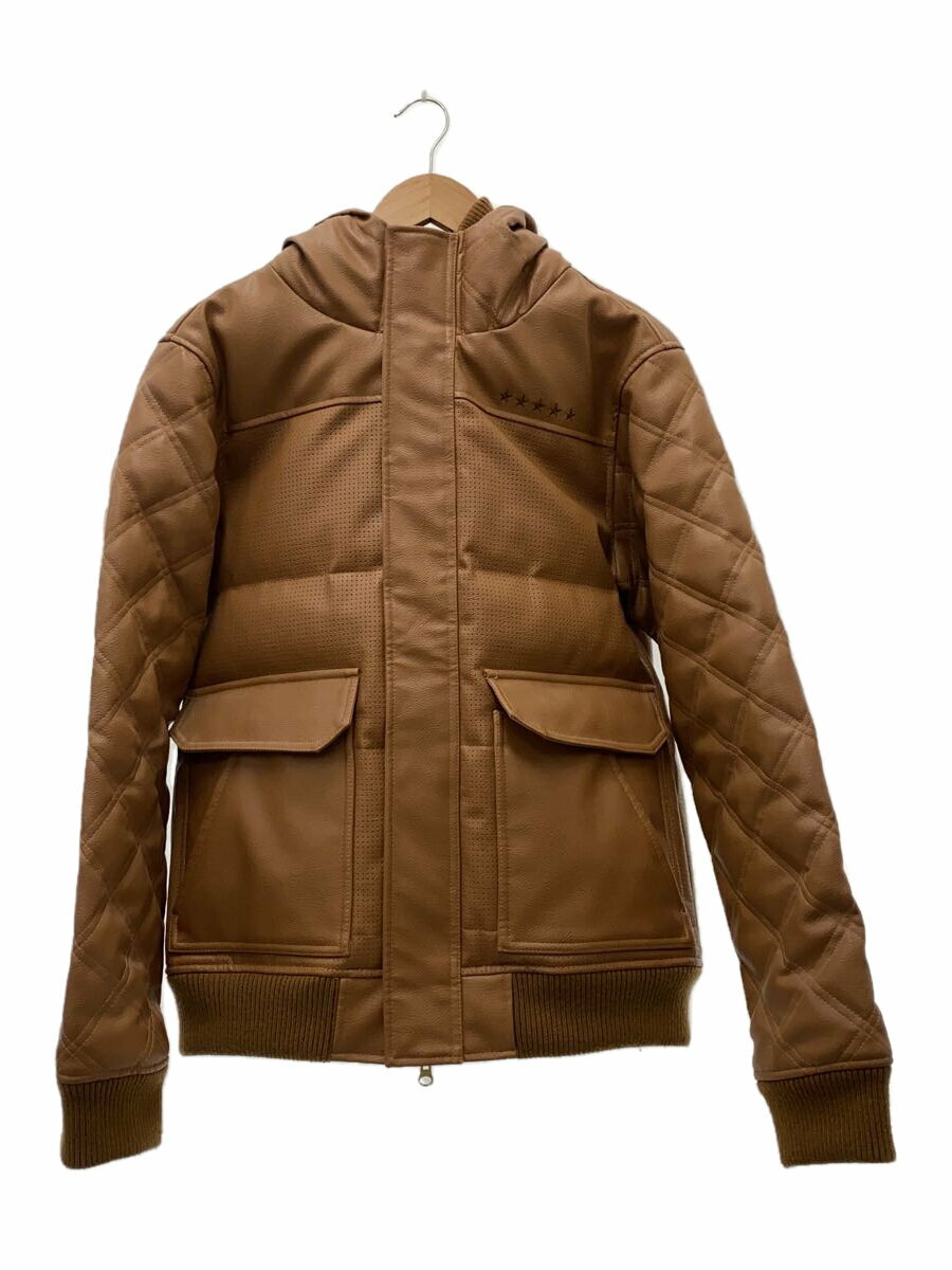 【中古】TOMMY◆ダウンジャケット/L/ポリエステル/BRW/21-4611404-620/フェイクレザー【メンズウェア】