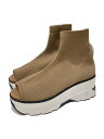【中古】SNIDEL◆19AW/オープントゥスニーカーソールブーツ/M/BEG【シューズ】