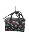 【中古】COACH◆ボストンバッグ_ワイルドフラワー_花柄/レザー/NVY【バッグ】