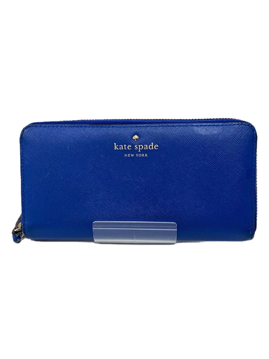 【中古】kate spade new york◆長財布/--/BLU/無地/レディース/CA57710【服飾雑貨他】