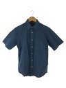 【中古】EDDIE BAUER◆半袖シャツ/XS/コットン/BLU/チェック【メンズウェア】