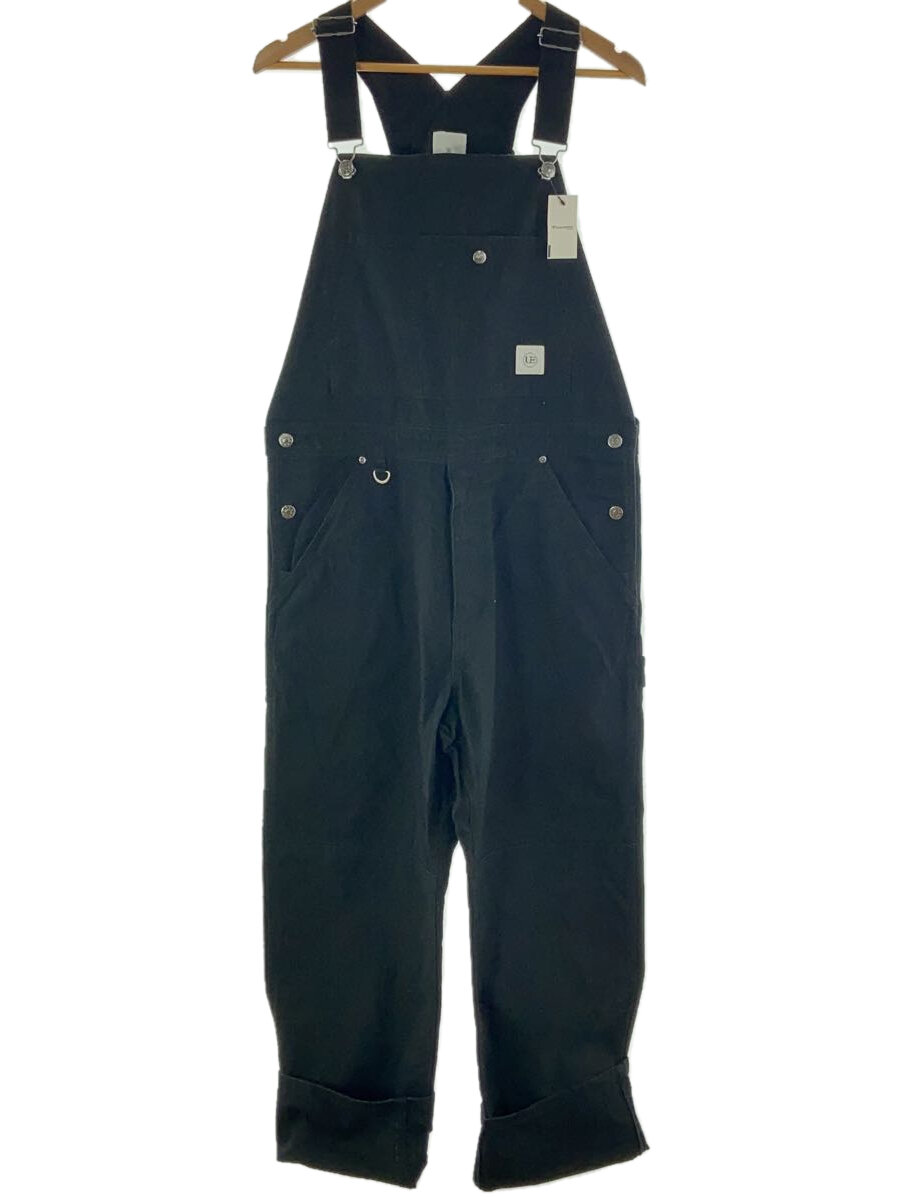 【中古】uniform experiment◆オーバーオール/3/コットン/BLK/無地/UE-210016【メンズウェア】