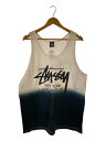 【中古】STUSSY◆タンクトップ/XL/コットン/WHT//【メンズウェア】