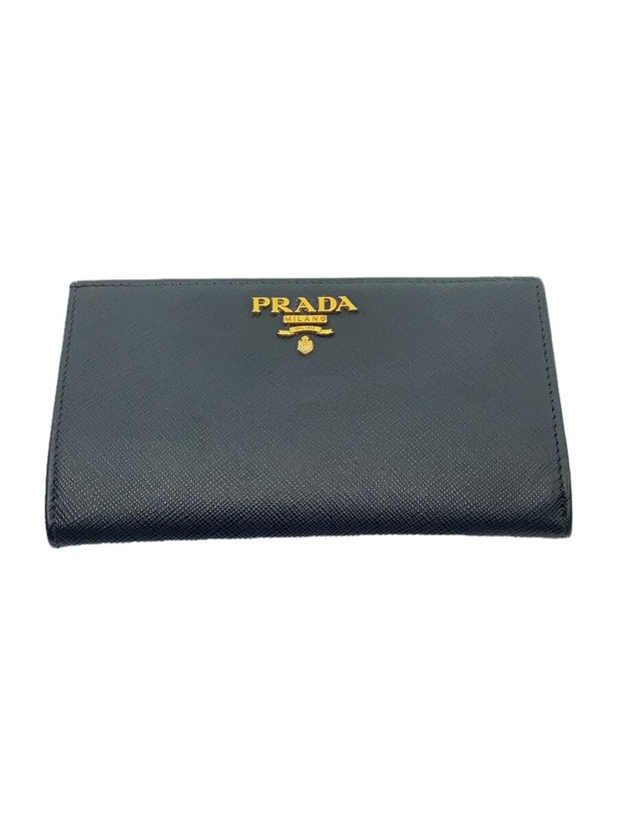【中古】PRADA◆長財布/レザー/ブラック/無地/レディース/1ML009【服飾雑貨他】
