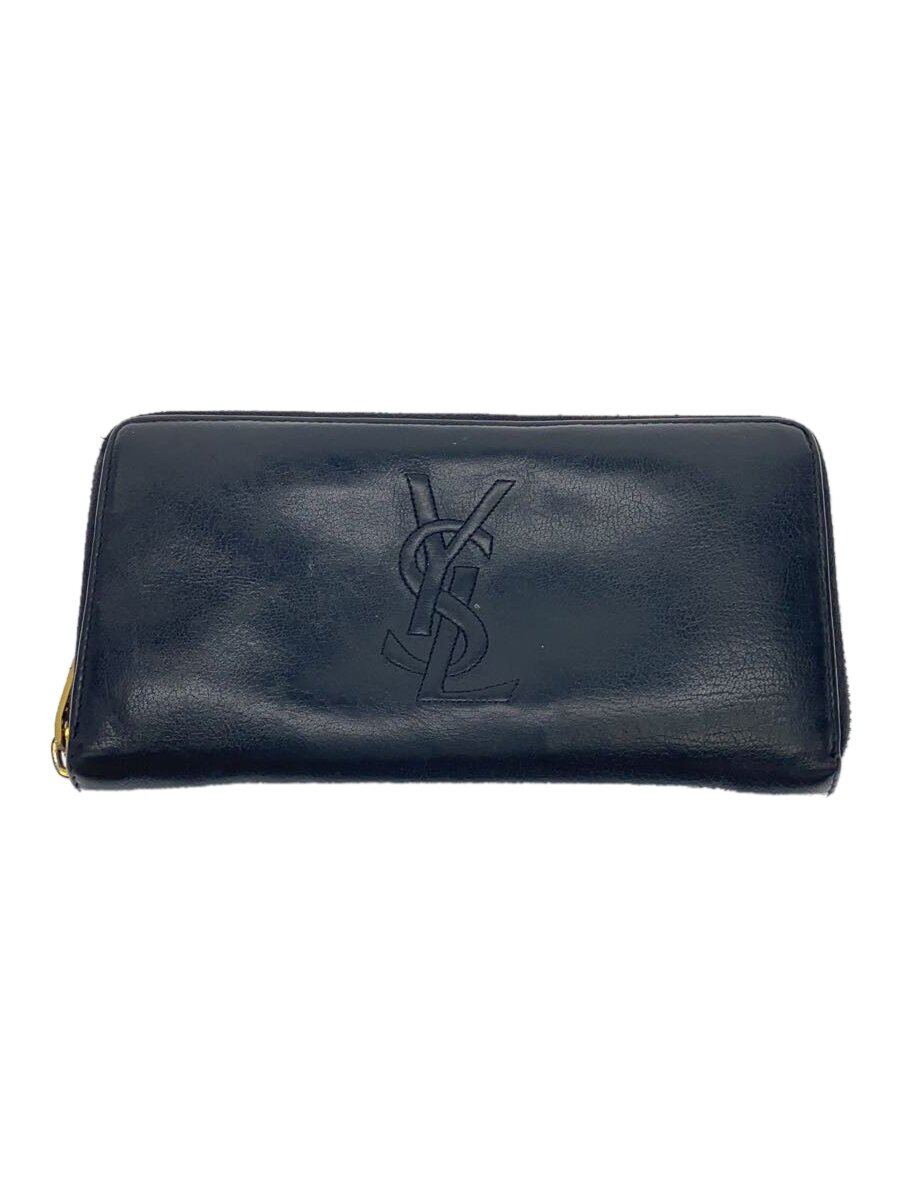 【中古】YVES SAINT LAURENT◆長財布/--/BL