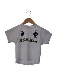 【中古】F.C.R.B.(F.C.Real Bristol)◆Tシャツ/100cm/ポリエステル/WHT/FCRB-K190022【キッズ】