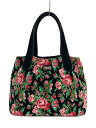 【中古】FEILER◆ハンドバッグ/--/BLK/花柄【バッグ】