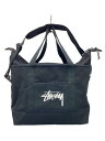 【中古】STUSSY◆トートバッグ/キャンバス/BLK【バッグ】