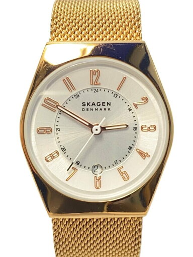 【中古】SKAGEN◆クォーツ腕時計/アナログ/WHT/GLD/SKW3035/メッシュベルト【服飾雑貨他】 【中古】SKAGEN◆クォーツ腕時計/アナログ/WHT/GLD/SKW3035/メッシュベルト【服飾雑貨他】